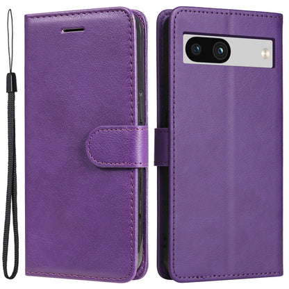 KT Leather Series-2 For Google Pixel 7a PU Leather Protective Cover Stand Wallet Solid Color Phone Case