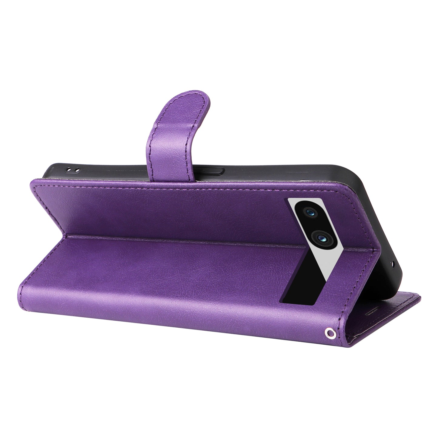 KT Leather Series-2 For Google Pixel 7a PU Leather Protective Cover Stand Wallet Solid Color Phone Case