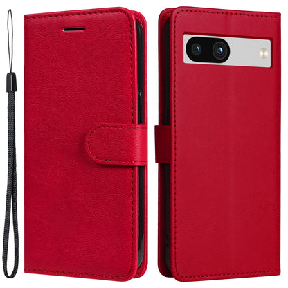 KT Leather Series-2 For Google Pixel 7a PU Leather Protective Cover Stand Wallet Solid Color Phone Case