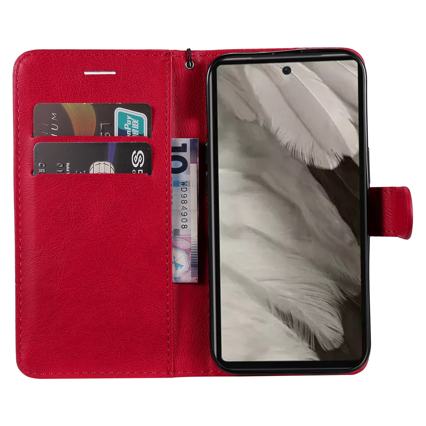 KT Leather Series-2 For Google Pixel 7a PU Leather Protective Cover Stand Wallet Solid Color Phone Case