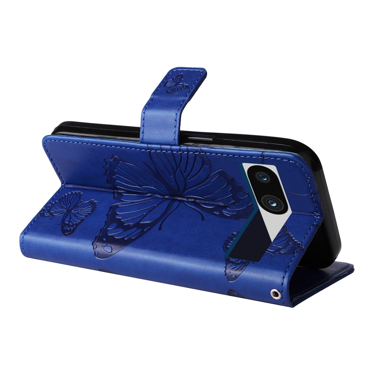 KT Imprinting Flower Series-2 For Google Pixel 7a PU Leather Stand Cover Butterfly Flower Imprinted Wallet Phone Case