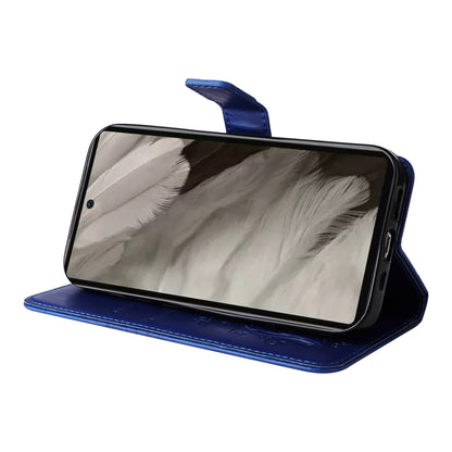 KT Imprinting Flower Series-2 For Google Pixel 7a PU Leather Stand Cover Butterfly Flower Imprinted Wallet Phone Case