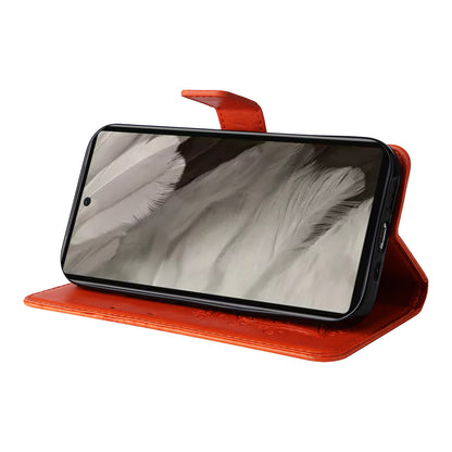 KT Imprinting Flower Series-2 For Google Pixel 7a PU Leather Stand Cover Butterfly Flower Imprinted Wallet Phone Case