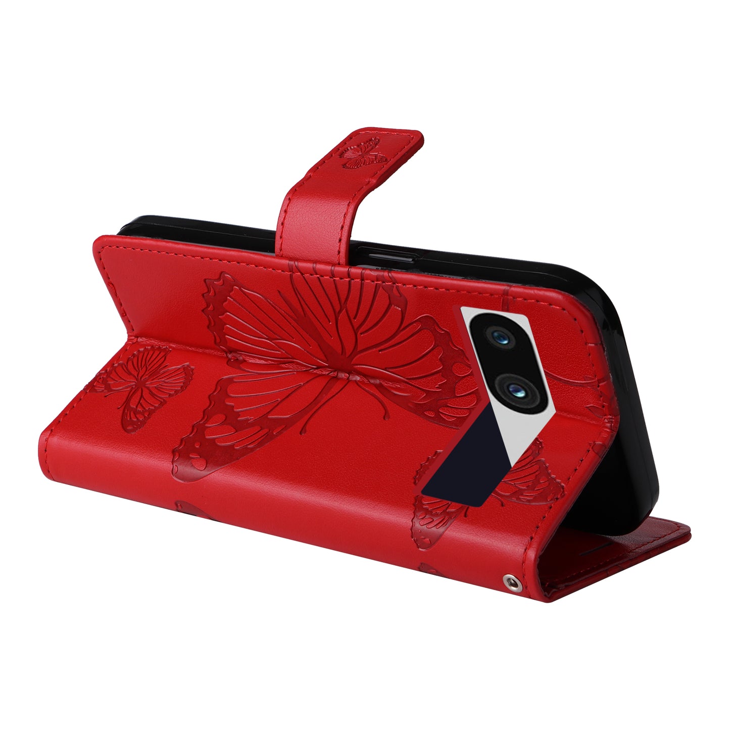 KT Imprinting Flower Series-2 For Google Pixel 7a PU Leather Stand Cover Butterfly Flower Imprinted Wallet Phone Case