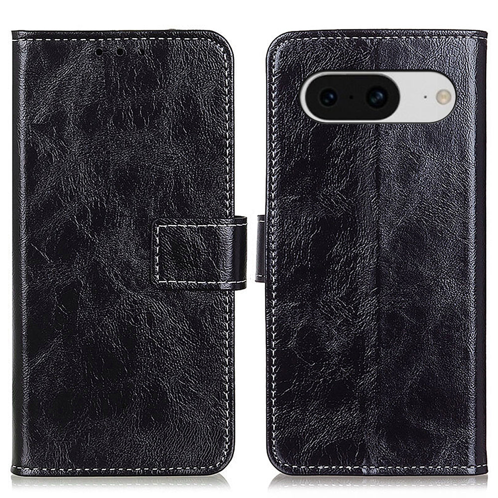 Retro Crazy Horse Texture Leather Case for Google Pixel 8 , Stand Wallet Cell Phone Cover