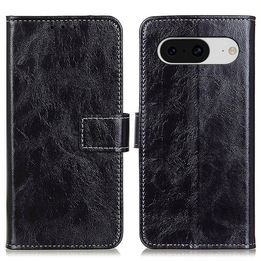 Retro Crazy Horse Texture Leather Case for Google Pixel 8 , Stand Wallet Cell Phone Cover