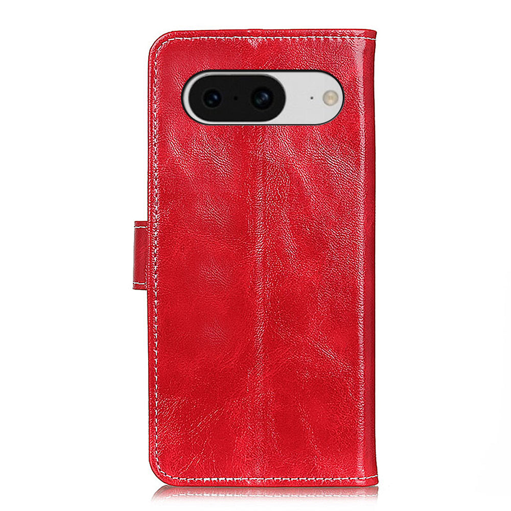 Retro Crazy Horse Texture Leather Case for Google Pixel 8 , Stand Wallet Cell Phone Cover