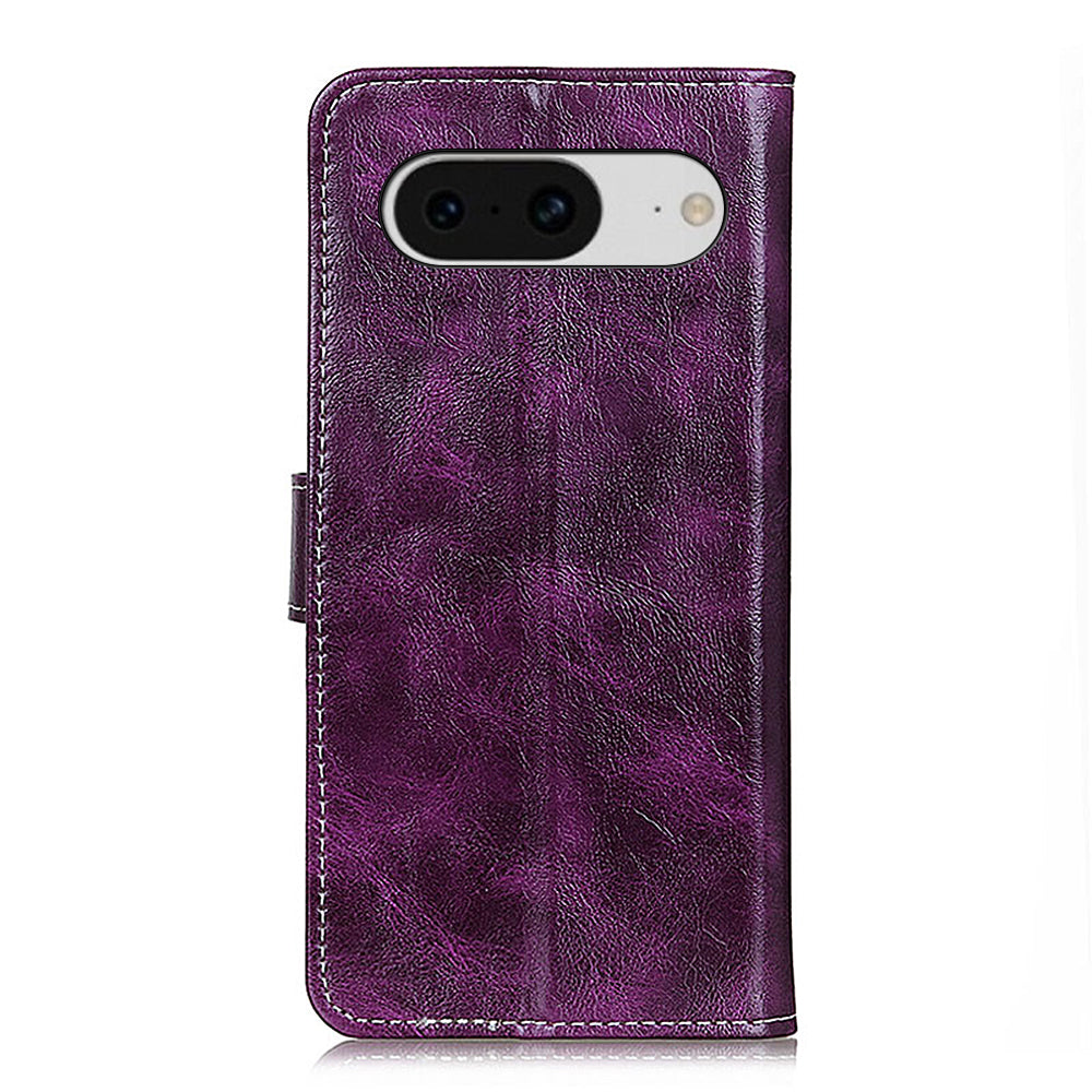 Retro Crazy Horse Texture Leather Case for Google Pixel 8 , Stand Wallet Cell Phone Cover