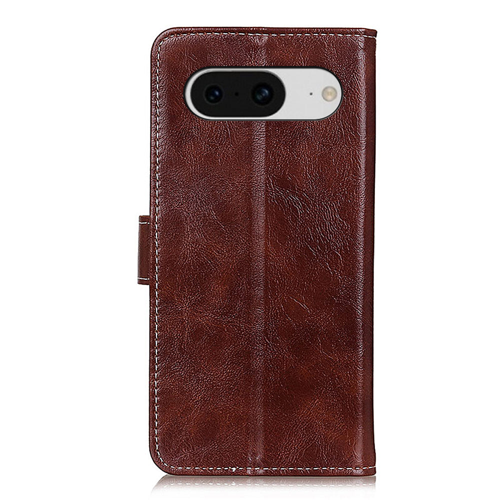 Retro Crazy Horse Texture Leather Case for Google Pixel 8 , Stand Wallet Cell Phone Cover
