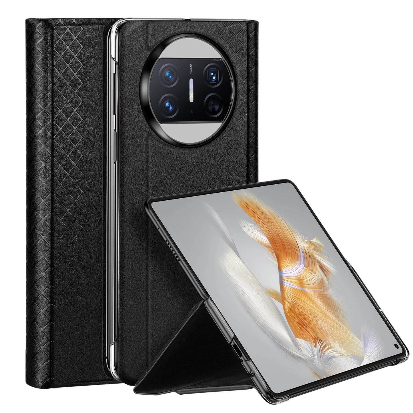 DUX DUCIS Bril-Series For Huawei Mate X3 5G Stand Phone Case PU Leather + PC Card Slot Cover