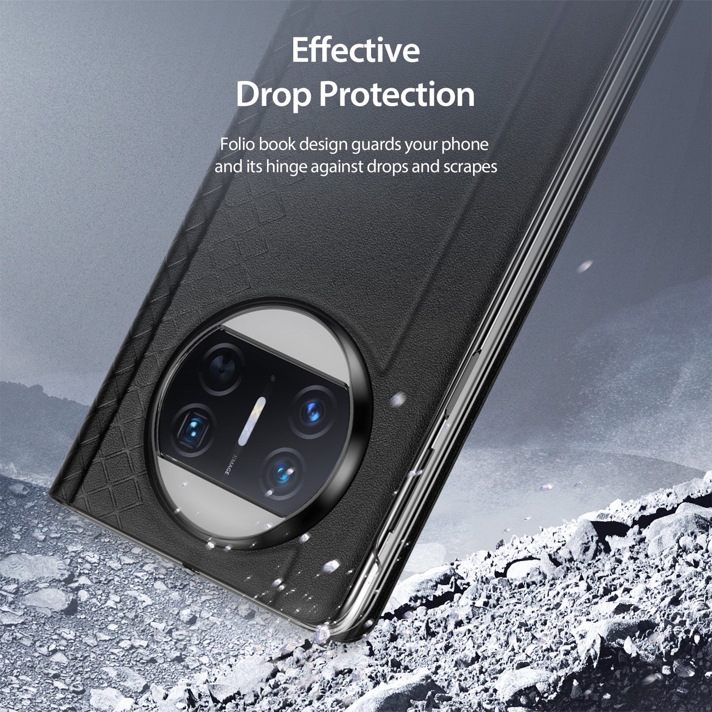 DUX DUCIS Bril-Series For Huawei Mate X3 5G Stand Phone Case PU Leather + PC Card Slot Cover