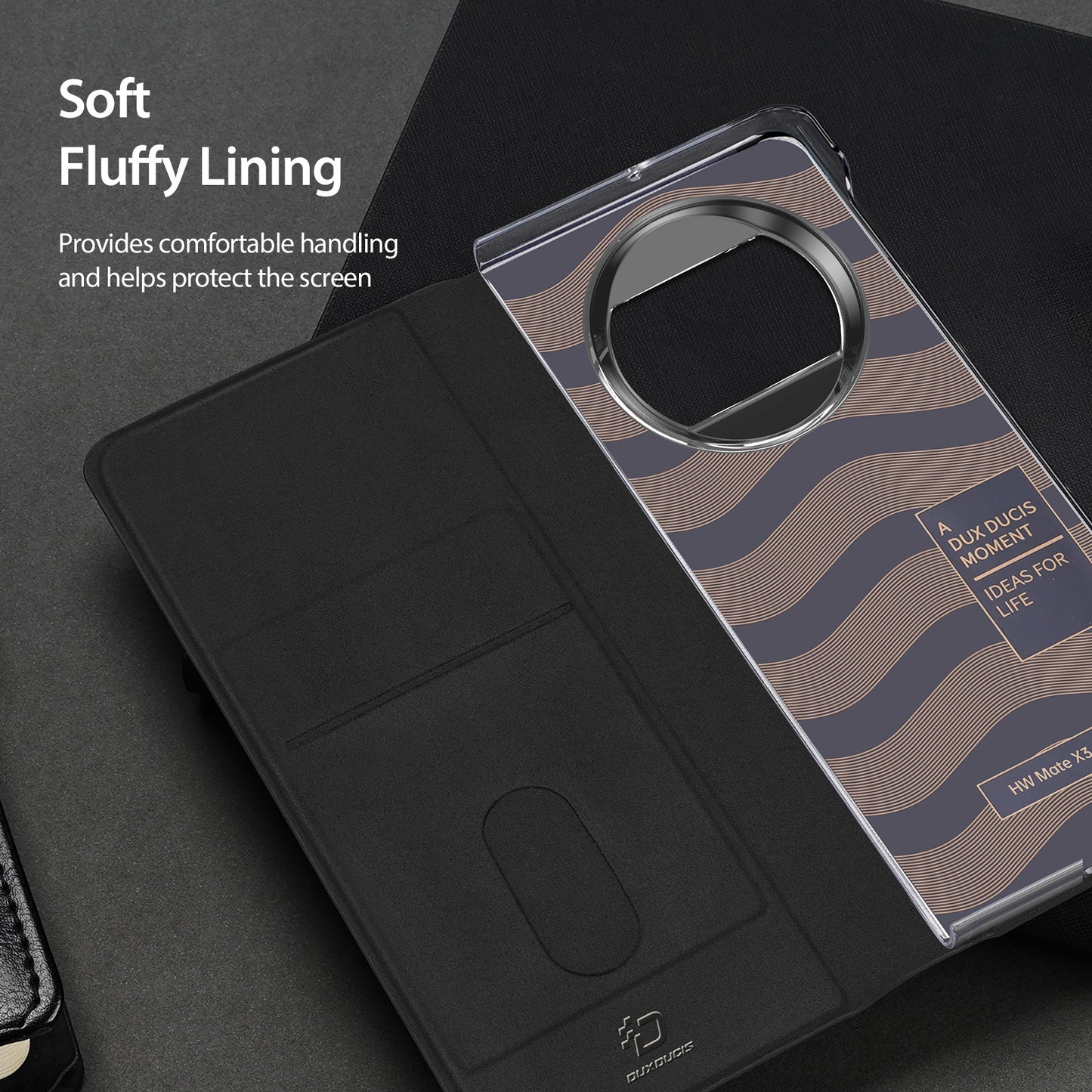 DUX DUCIS Bril-Series For Huawei Mate X3 5G Stand Phone Case PU Leather + PC Card Slot Cover