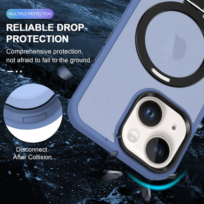 For iPhone 13 / 14 6.1 inch Compatible with MagSafe Phone Case PC+TPU Ring Kickstand Protective Cover