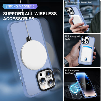 For iPhone 13 / 14 6.1 inch Compatible with MagSafe Phone Case PC+TPU Ring Kickstand Protective Cover