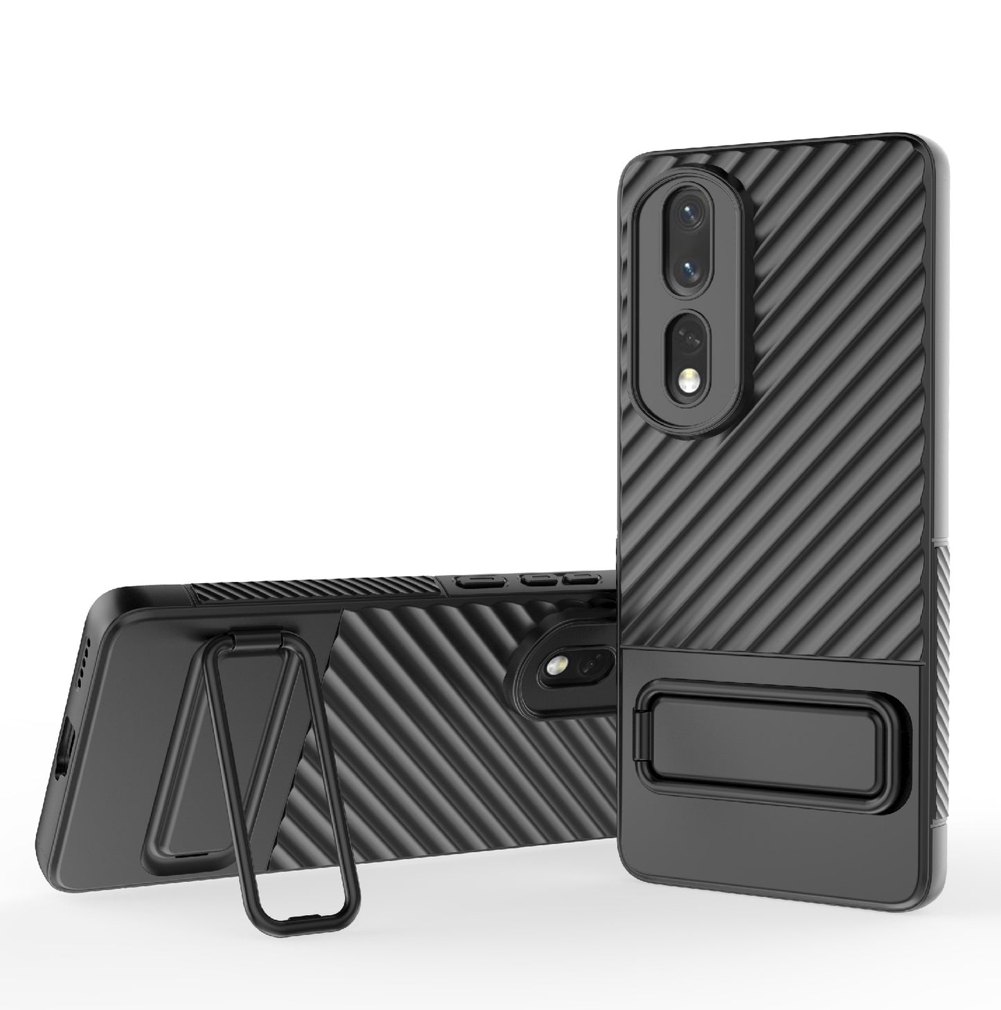 Rugged TPU Phone Case for Honor 80 Pro 5G Anti-Drop Shockproof Kickstand Phone Cover