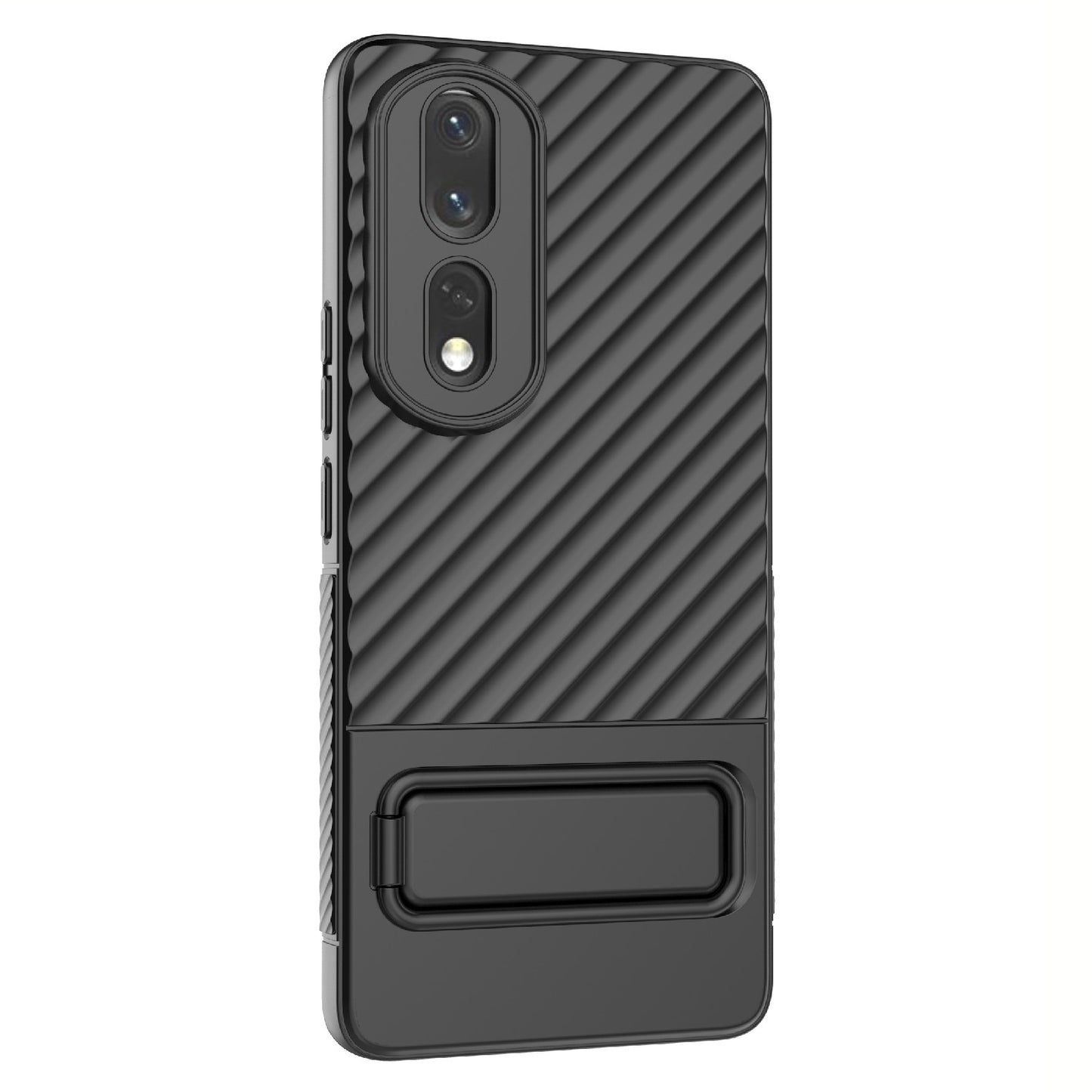 Rugged TPU Phone Case for Honor 80 Pro 5G Anti-Drop Shockproof Kickstand Phone Cover