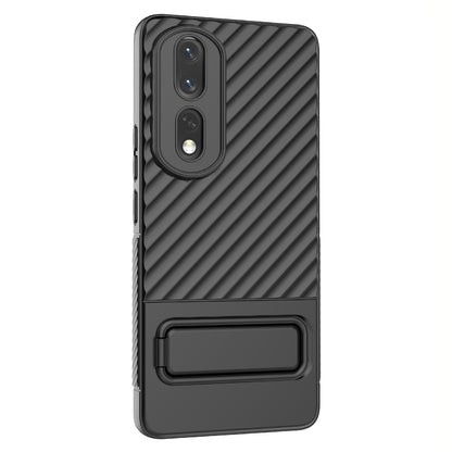 Rugged TPU Phone Case for Honor 80 Pro 5G Anti-Drop Shockproof Kickstand Phone Cover
