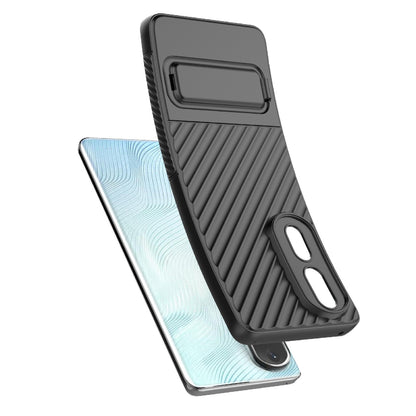 Rugged TPU Phone Case for Honor 80 Pro 5G Anti-Drop Shockproof Kickstand Phone Cover