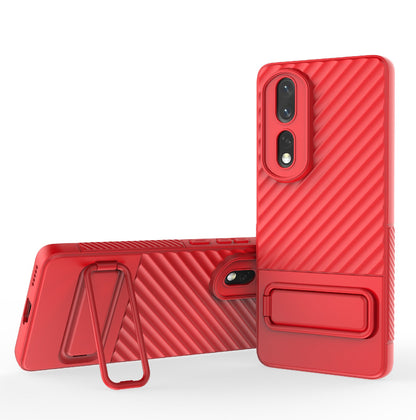 Rugged TPU Phone Case for Honor 80 Pro 5G Anti-Drop Shockproof Kickstand Phone Cover