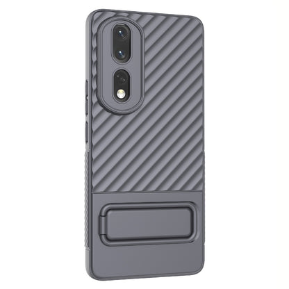 Rugged TPU Phone Case for Honor 80 Pro 5G Anti-Drop Shockproof Kickstand Phone Cover