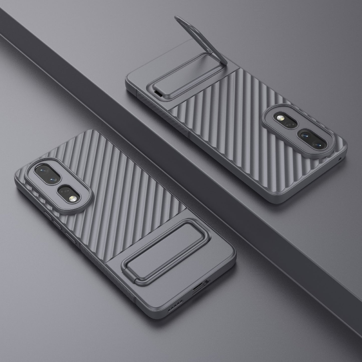 Rugged TPU Phone Case for Honor 80 Pro 5G Anti-Drop Shockproof Kickstand Phone Cover