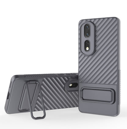 Rugged TPU Phone Case for Honor 80 Pro 5G Anti-Drop Shockproof Kickstand Phone Cover