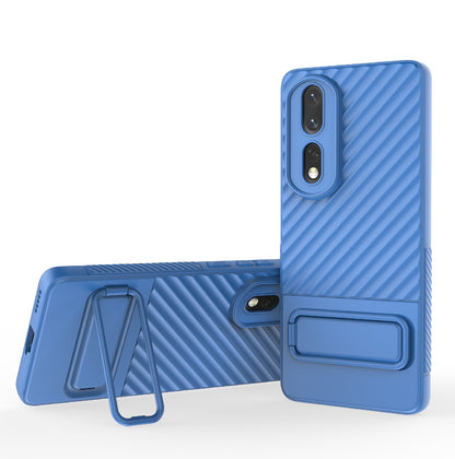 Rugged TPU Phone Case for Honor 80 Pro 5G Anti-Drop Shockproof Kickstand Phone Cover