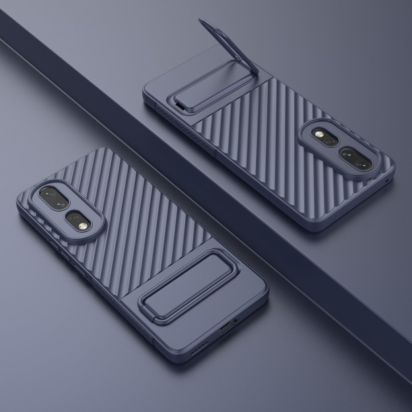 Rugged TPU Phone Case for Honor 80 Pro 5G Anti-Drop Shockproof Kickstand Phone Cover