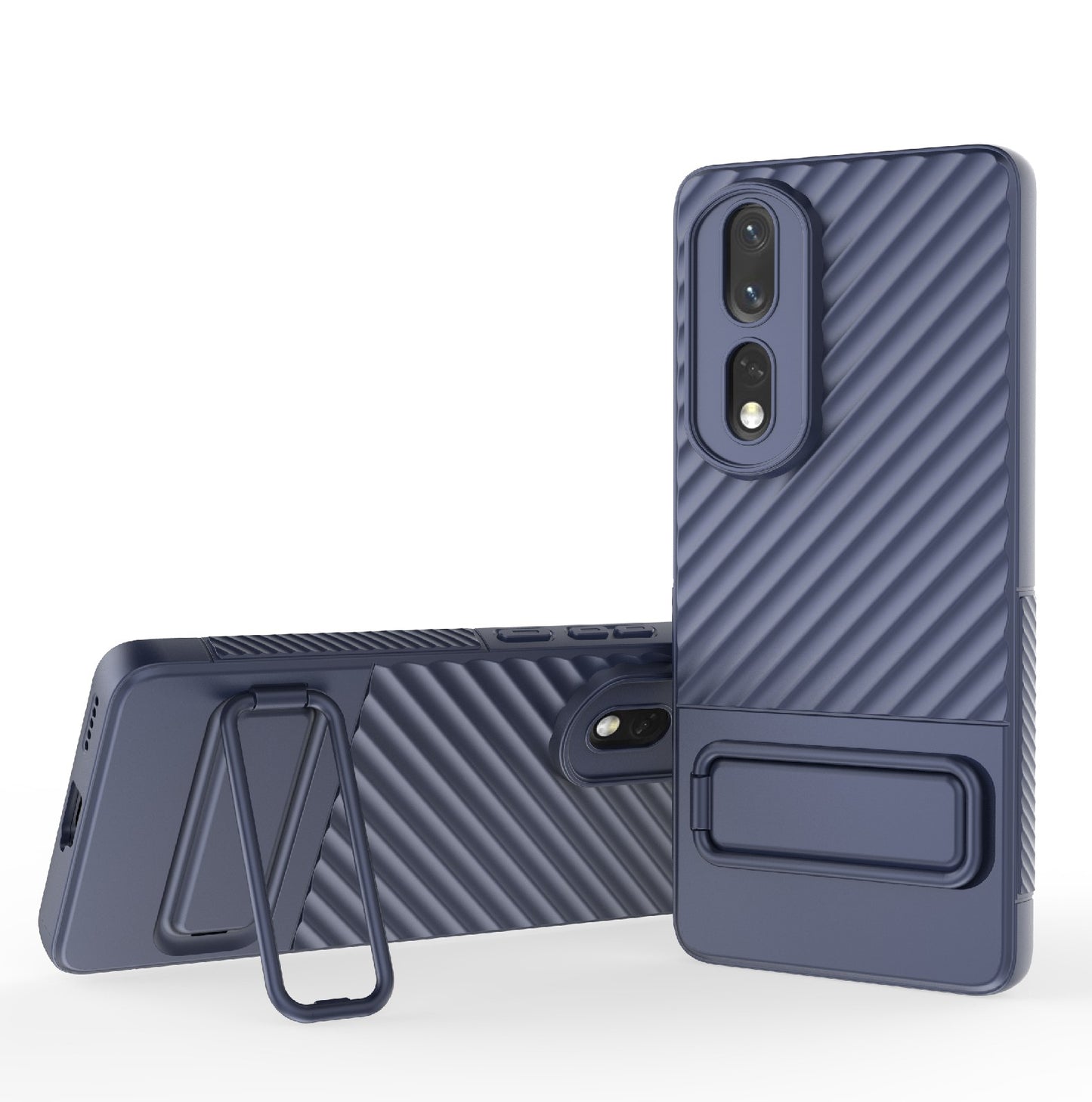 Rugged TPU Phone Case for Honor 80 Pro 5G Anti-Drop Shockproof Kickstand Phone Cover