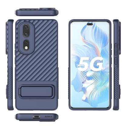 Rugged TPU Phone Case for Honor 80 Pro 5G Anti-Drop Shockproof Kickstand Phone Cover