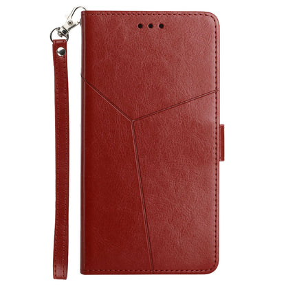 HT01 For Xiaomi 13 Ultra Cell Phone Cover Y-shaped Line Imprinted Stand Wallet PU Leather+TPU Cover