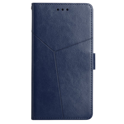 HT01 For Sony Xperia 10 V TPU+PU Leather Phone Case Imprinted Y-shaped Line Flip Stand Wallet Cover