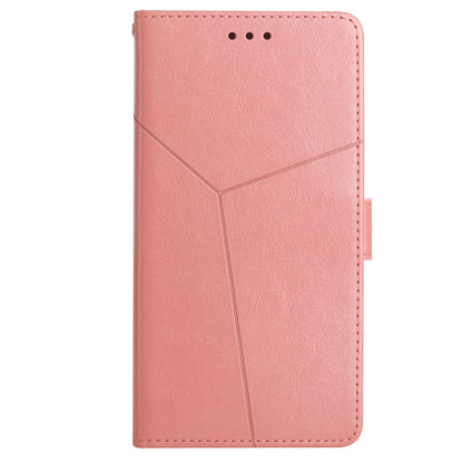 HT01 For Sony Xperia 10 V TPU+PU Leather Phone Case Imprinted Y-shaped Line Flip Stand Wallet Cover