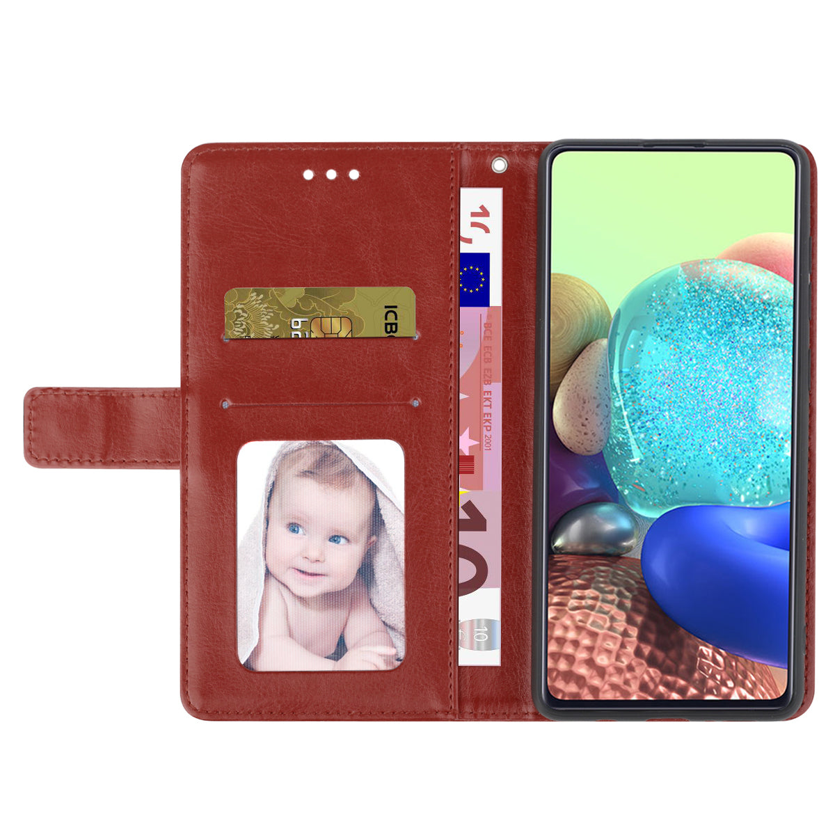 HT01 For Sony Xperia 10 V TPU+PU Leather Phone Case Imprinted Y-shaped Line Flip Stand Wallet Cover