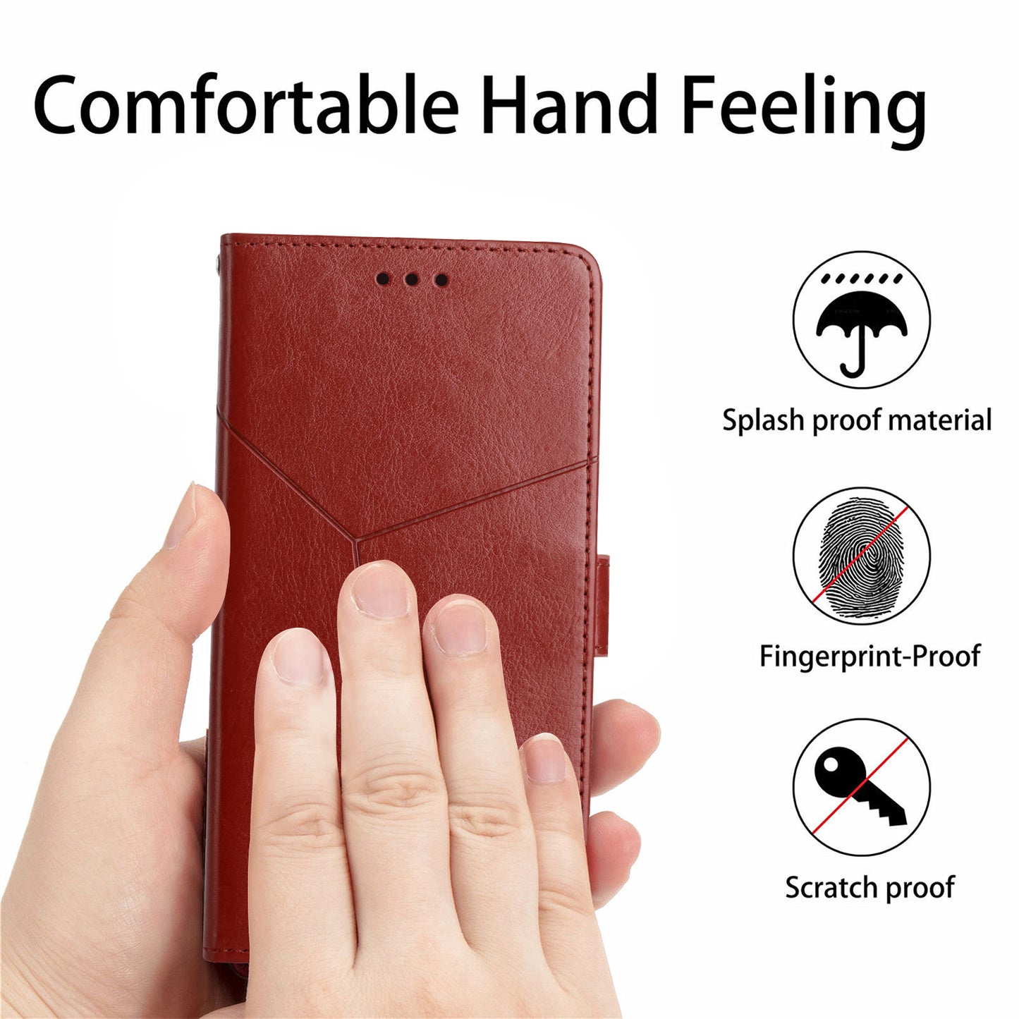 HT01 For Sony Xperia 10 V TPU+PU Leather Phone Case Imprinted Y-shaped Line Flip Stand Wallet Cover