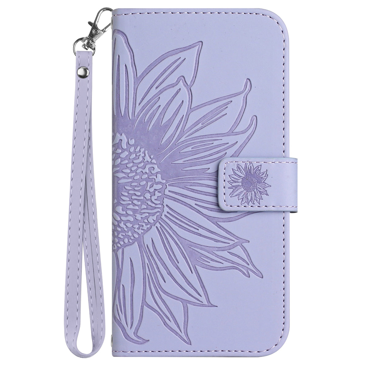 HT04 For Xiaomi 13 Ultra Anti-Dust Sunflower Pattern Wallet Cover PU Leather Stand Phone Case with Hand Strap