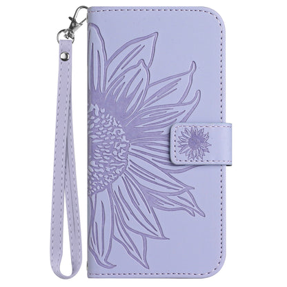 HT04 For Xiaomi 13 Ultra Anti-Dust Sunflower Pattern Wallet Cover PU Leather Stand Phone Case with Hand Strap