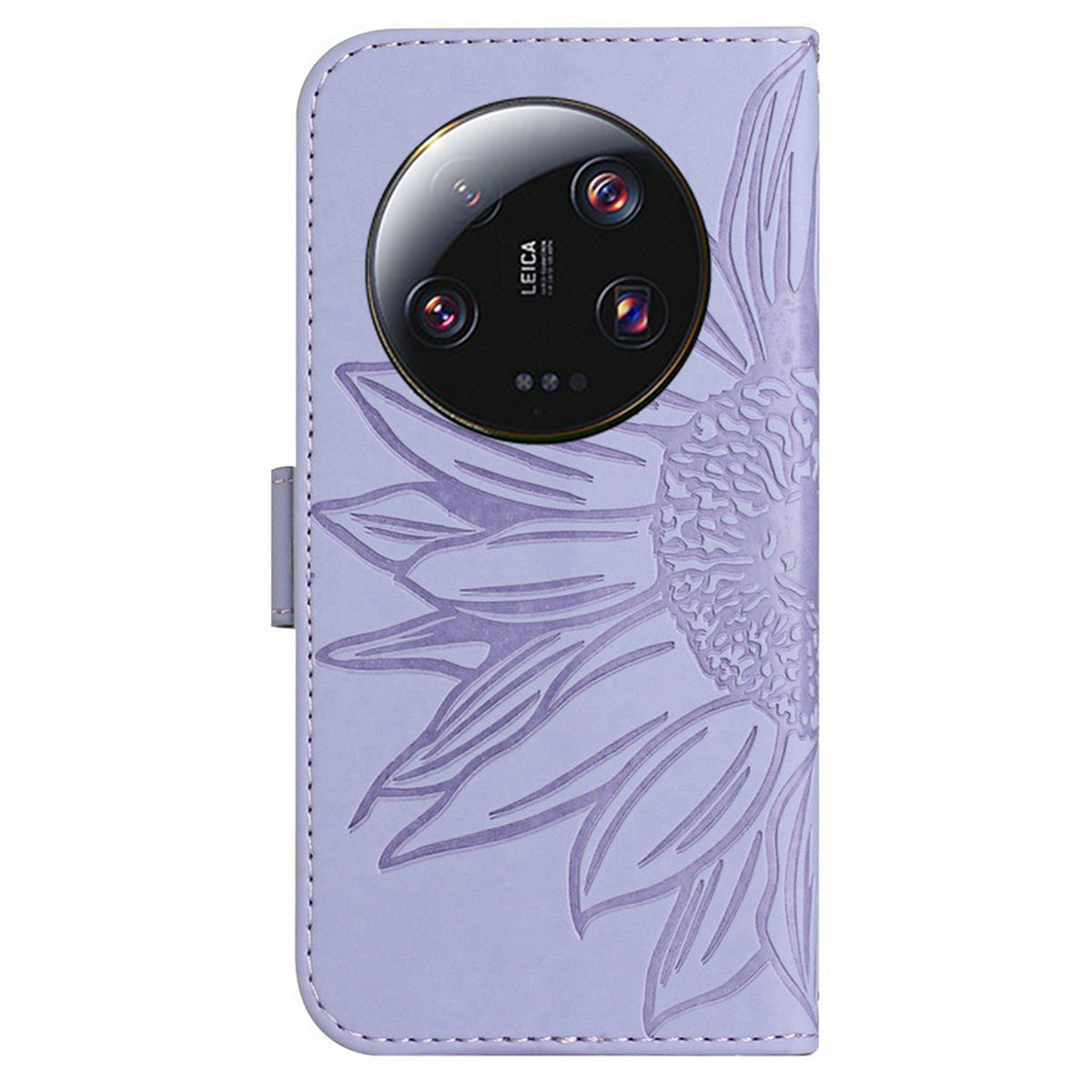 HT04 For Xiaomi 13 Ultra Anti-Dust Sunflower Pattern Wallet Cover PU Leather Stand Phone Case with Hand Strap