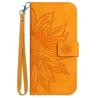 HT04 For Xiaomi 13 Ultra Anti-Dust Sunflower Pattern Wallet Cover PU Leather Stand Phone Case with Hand Strap