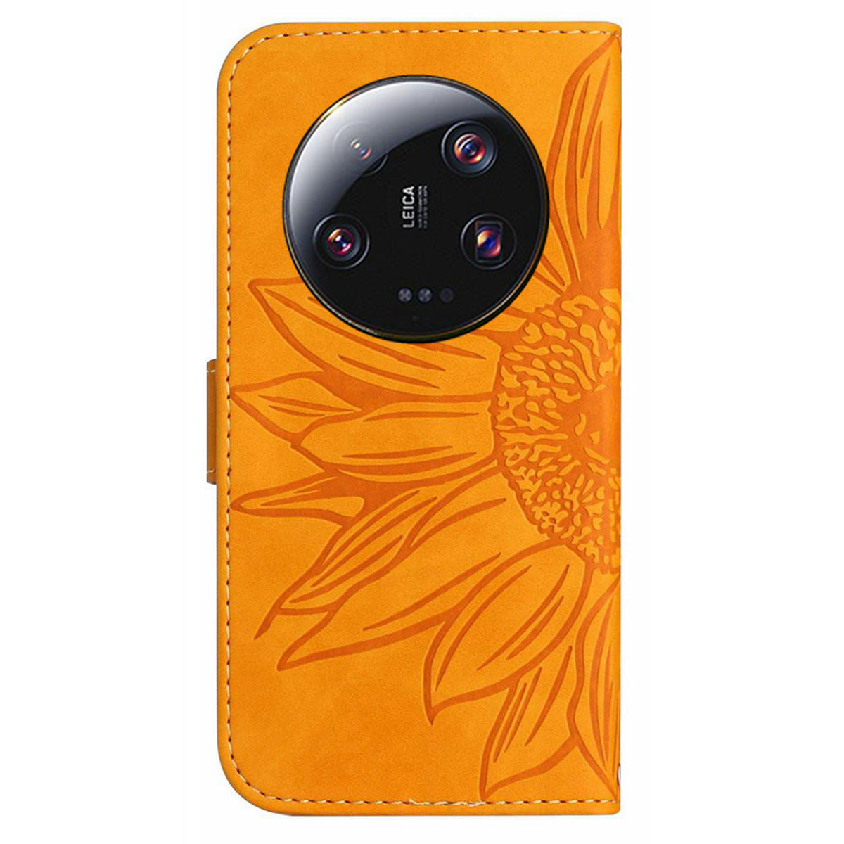 HT04 For Xiaomi 13 Ultra Anti-Dust Sunflower Pattern Wallet Cover PU Leather Stand Phone Case with Hand Strap
