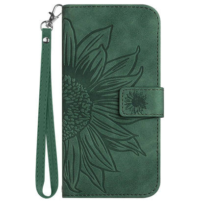 HT04 For Xiaomi 13 Ultra Anti-Dust Sunflower Pattern Wallet Cover PU Leather Stand Phone Case with Hand Strap
