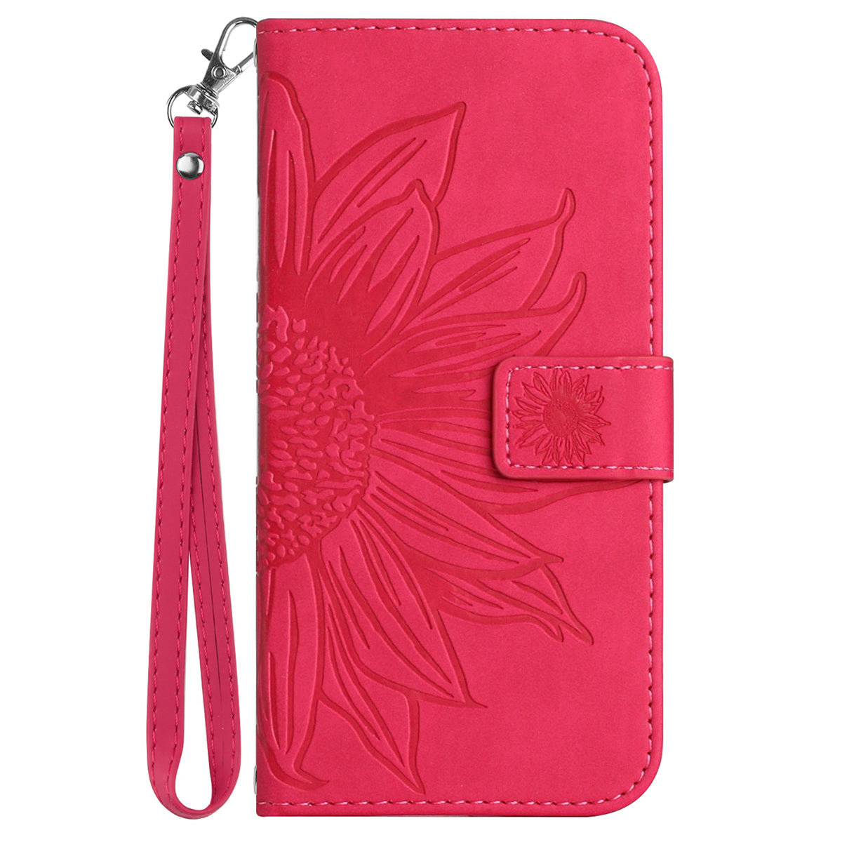 HT04 For Xiaomi 13 Ultra Anti-Dust Sunflower Pattern Wallet Cover PU Leather Stand Phone Case with Hand Strap