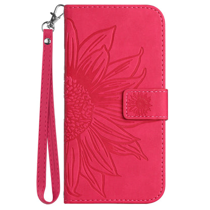 HT04 For Xiaomi 13 Ultra Anti-Dust Sunflower Pattern Wallet Cover PU Leather Stand Phone Case with Hand Strap