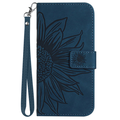 HT04 For Xiaomi 13 Ultra Anti-Dust Sunflower Pattern Wallet Cover PU Leather Stand Phone Case with Hand Strap