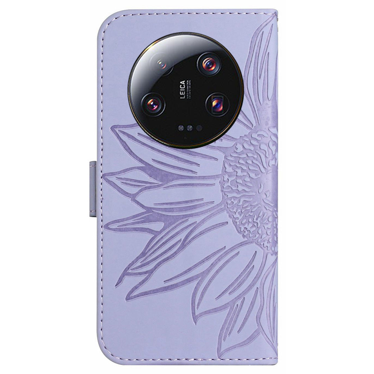 HT04 For Xiaomi 13 Ultra Stand Phone Case Wallet Sunflower Pattern Skin-touch Leather Cover with Shoulder Strap