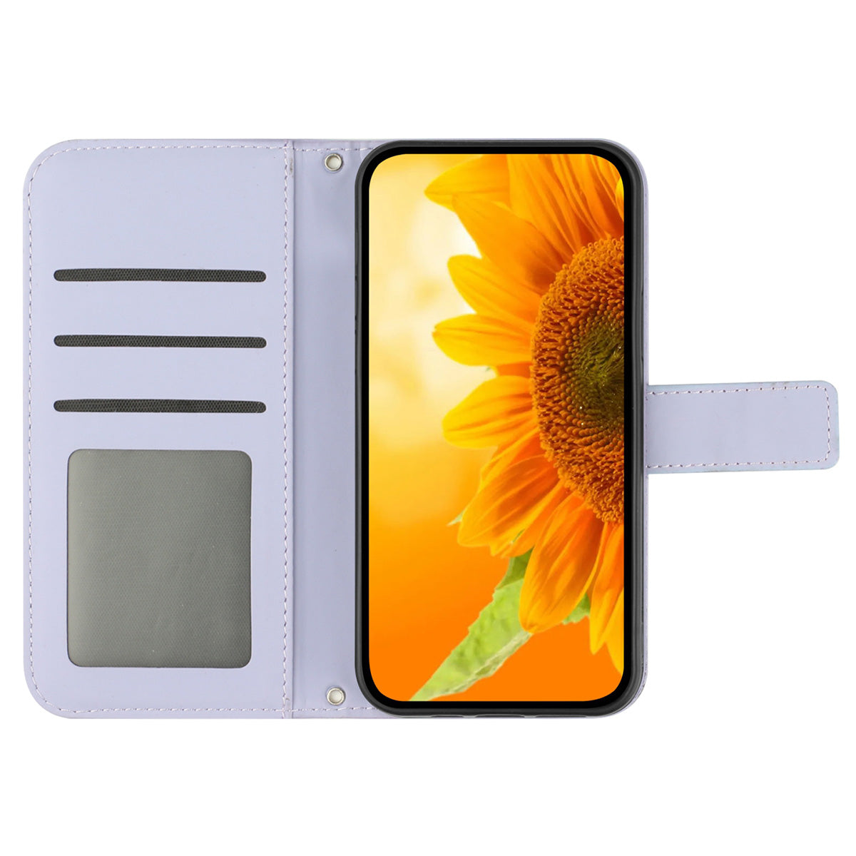 HT04 For Xiaomi 13 Ultra Stand Phone Case Wallet Sunflower Pattern Skin-touch Leather Cover with Shoulder Strap