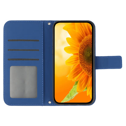 HT04 For Xiaomi 13 Ultra Stand Phone Case Wallet Sunflower Pattern Skin-touch Leather Cover with Shoulder Strap