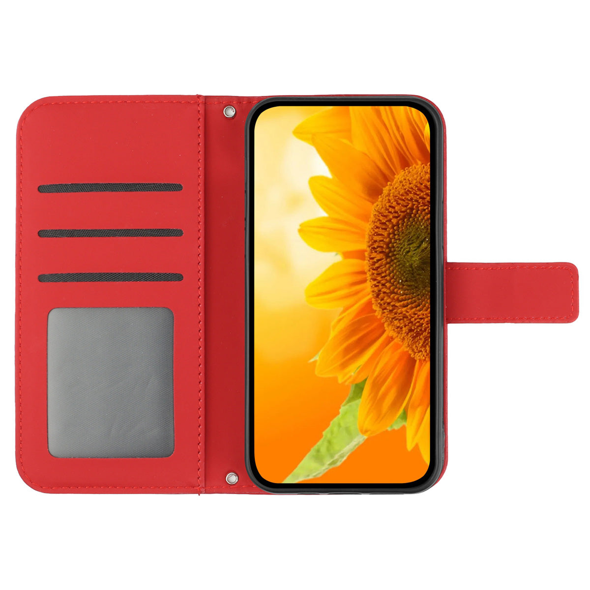 HT04 For Xiaomi 13 Ultra Stand Phone Case Wallet Sunflower Pattern Skin-touch Leather Cover with Shoulder Strap