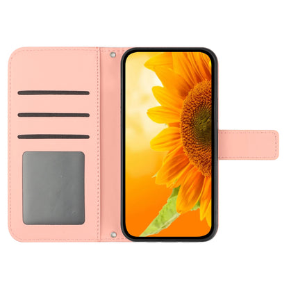 HT04 For Xiaomi 13 Ultra Stand Phone Case Wallet Sunflower Pattern Skin-touch Leather Cover with Shoulder Strap