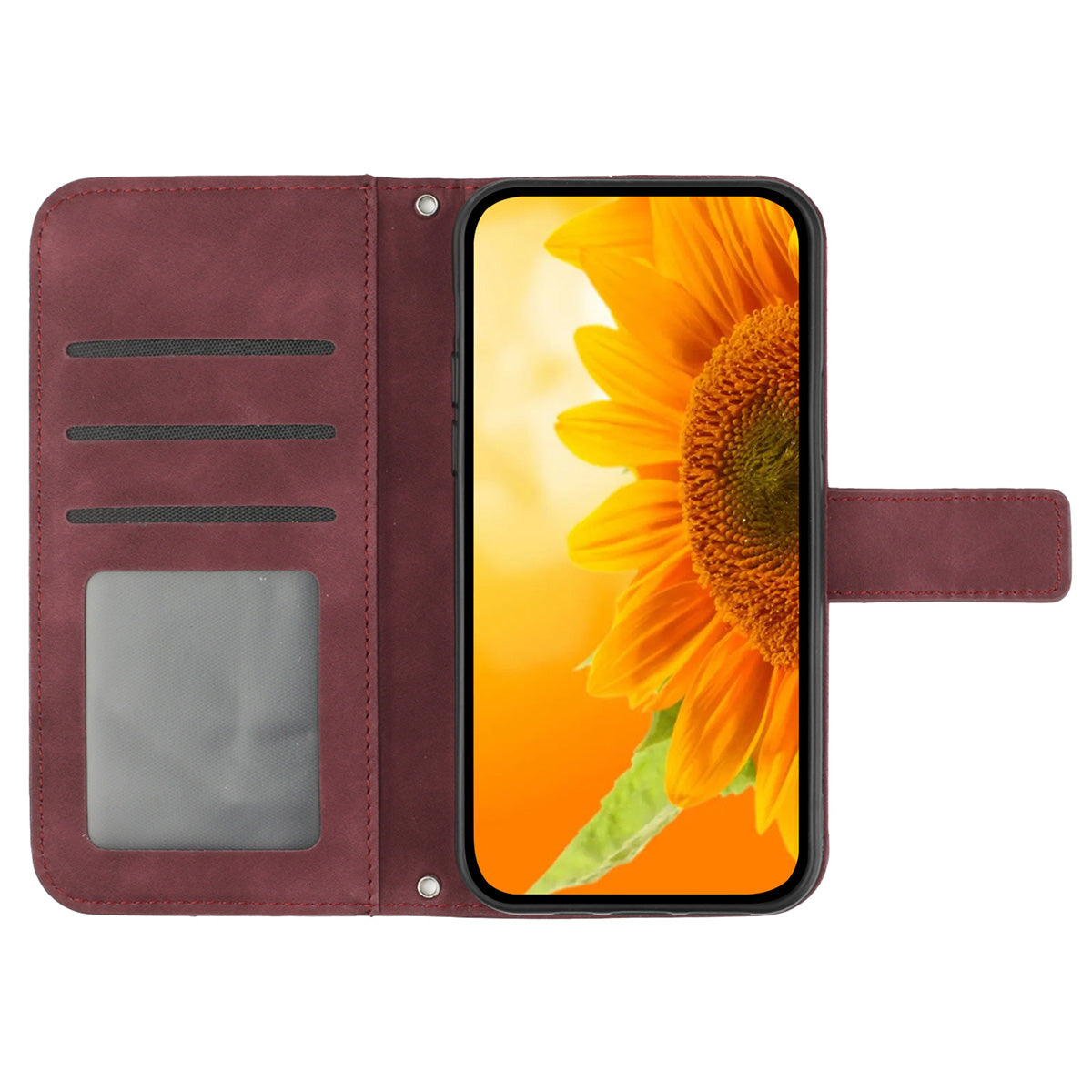 HT04 For Xiaomi 13 Ultra Stand Phone Case Wallet Sunflower Pattern Skin-touch Leather Cover with Shoulder Strap